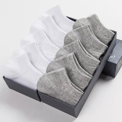 5 Pairs/Lot Low Cut Men Socks Solid Color Black White Gray Breathable Cotton Sports Socks Male Short Socks Women Men